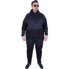 Starbattal Büyük Beden Double Face Sıvamalı Eşofman Takım M.g TK25608 Sıyah