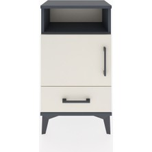 Arges Komodin 3 Raflı Tek Kapaklı 44X30X80 Antrasit-Aytaşı