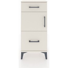 Arges Komodin Tek Raflı 2 Çekmeceli Tek Kapaklı 44X30X96 Aytaşı-Aytaşı