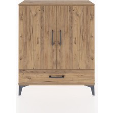 Arges Şifonyer 2 Raflı Tek Çekmeceli 2 Kapaklı 88X30X106 Çam-Çam