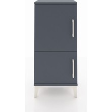 Arges Komodin 3 Raflı 2 Kapaklı 44X30X96 Antrasit-Antrasit