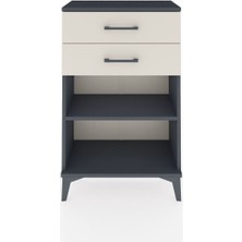 Arges Komodin Tek Raflı 2 Çekmeceli 60X30X96 Antrasit-Aytaşı