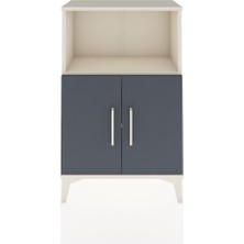 Arges Komodin 2 Raflı 2 Kapaklı 60X30X96 Aytaşı-Antrasit