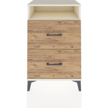 Hyperion Komodin Tek Raflı 2 Çekmeceli 60X44X96 Aytaşı-Çam