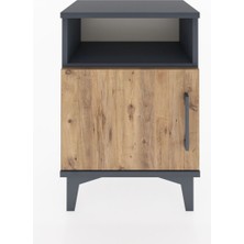 Arges Komodin 2 Raflı Tek Kapaklı 44X30X64 Antrasit-Çam