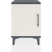 Arges Komodin 2 Raflı Tek Kapaklı 44X30X64 Antrasit-Aytaşı