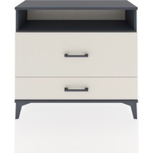 Arges Şifonyer Tek Raflı 2 Çekmeceli 88X30X80 Antrasit-Aytaşı