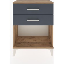 Arges Komodin 2 Çekmeceli 60X30X80 Çam-Antrasit