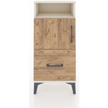 Arges Komodin 2 Raflı Tek Çekmeceli 2 Kapaklı 44X30X96 Aytaşı-Çam