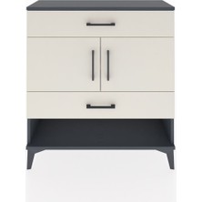 Arges Şifonyer 2 Raflı 2 Çekmeceli 2 Kapaklı 88X30X96 Antrasit-Aytaşı