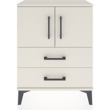 Arges Komodin 2 Raflı 2 Çekmeceli 2 Kapaklı 60X30X80 Aytaşı-Aytaşı