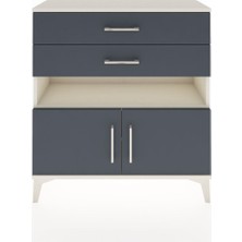 Arges Şifonyer 2 Raflı 2 Çekmeceli 2 Kapaklı 88X30X96 Aytaşı-Antrasit