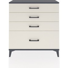 Arges Şifonyer 4 Çekmeceli 88X30X96 Antrasit-Aytaşı