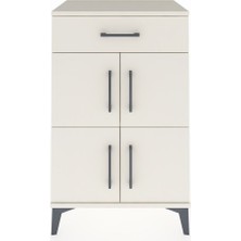 Hyperion Komodin Tek Raflı Tek Çekmeceli 4 Kapaklı 60X44X96 Aytaşı-Aytaşı
