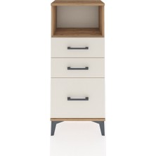 Arges Komodin Tek Raflı 3 Çekmeceli 44X30X106 Çam-Aytaşı