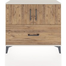 Arges Şifonyer 2 Raflı Tek Çekmeceli 2 Kapaklı 88X30X80 Aytaşı-Çam