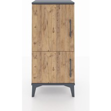 Arges Komodin 3 Raflı 2 Kapaklı 44X30X96 Antrasit-Çam