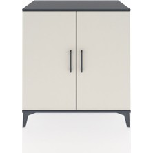 Hyperion Şifonyer 3 Raflı 2 Kapaklı 88X44X96 Antrasit-Aytaşı