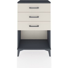 Arges Komodin 3 Çekmeceli 60X30X96 Antrasit-Aytaşı