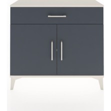 Arges Şifonyer Tek Raflı Tek Çekmeceli 2 Kapaklı 88X30X80 Aytaşı-Antrasit