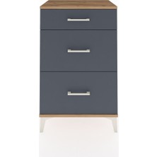 Hyperion Komodin 3 Çekmeceli 60X44X96 Çam-Antrasit