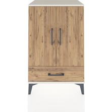 Hyperion Komodin 3 Raflı Tek Çekmeceli 2 Kapaklı 60X44X96 Aytaşı-Çam