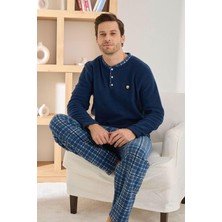 Pijamoni Erkek Düğme Yaka Kışlık Polar Pijama Takımı 6100/5,5 - 1 Adet