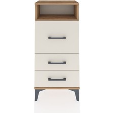 Arges Komodin Tek Raflı 3 Çekmeceli 44X30X96 Çam-Aytaşı