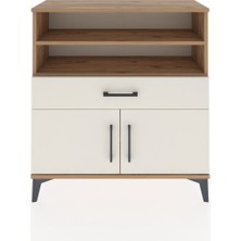 Arges Şifonyer 3 Raflı Tek Çekmeceli 2 Kapaklı 88X30X96 Çam-Aytaşı
