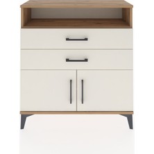 Arges Şifonyer 2 Raflı 2 Çekmeceli 2 Kapaklı 88X30X96 Çam-Aytaşı