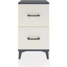 Arges Komodin 2 Çekmeceli 44X30X80 Antrasit-Aytaşı
