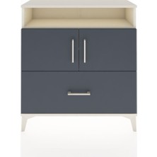 Arges Şifonyer 3 Raflı Tek Çekmeceli 2 Kapaklı 88X30X96 Aytaşı-Antrasit