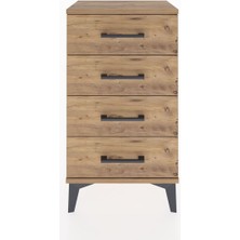 Arges Komodin 4 Çekmeceli 44X30X80 Çam-Çam