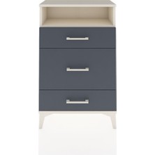 Arges Komodin Tek Raflı 3 Çekmeceli 60X30X96 Aytaşı-Antrasit