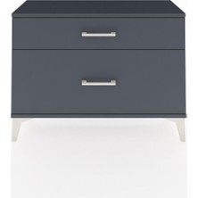 Arges Şifonyer 2 Çekmeceli 88X30X64 Antrasit-Antrasit