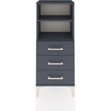 Arges Komodin 2 Raflı 3 Çekmeceli 44X30X106 Antrasit-Antrasit