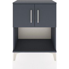 Arges Komodin 2 Raflı 2 Kapaklı 60X30X80 Antrasit-Antrasit