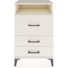 Hyperion Komodin Tek Raflı 3 Çekmeceli 60X44X96 Aytaşı-Aytaşı