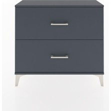Arges Şifonyer 2 Çekmeceli 88X30X80 Antrasit-Antrasit
