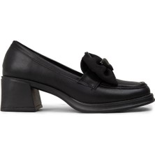 Deery Kadın Siyah Fiyonk Detaylı Loafer Ayakkabı - K1465ZSYHC01
