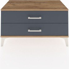 Hyperion Şifonyer 2 Çekmeceli 88X44X48 Çam-Antrasit