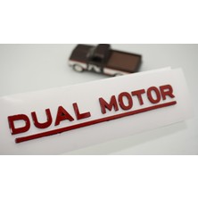 Dk Tuning Tesla Dual Motor Bagaj Kırmızı Yazı Logo Arma