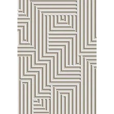 Tolve Geometrik Krem Polyester Makine Halısı