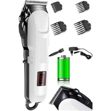 Şarjlı Dijital Çok Fonksiyonlu Saç ve Sakal Kesim Aleti Beyaz