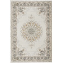 Aren Halı Bourg Çerçeveli Göbekli Krem Polyester Makine Halısı