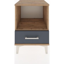 Hyperion Komodin Tek Raflı Tek Çekmeceli 44X44X64 Çam-Antrasit