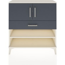 Arges Şifonyer 3 Raflı Tek Çekmeceli 2 Kapaklı 88X30X96 Aytaşı-Antrasit