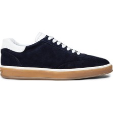 Deery Erkek Lacivert Hakiki Süet Sneaker Ayakkabı - 01997MLCVC03