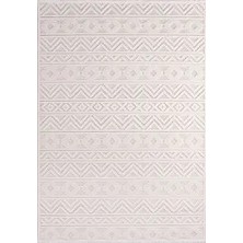 Aren Halı Vetere Geometrik Krem Iskandinav Desenli Polyester Makine Halısı