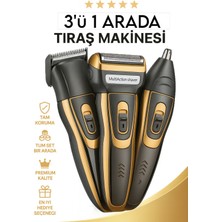 3 Başlıklı Tıraş Makinesi Seti Siyah, Profesyonellerin Tercihi, Güçlü ve Kullanışlı
